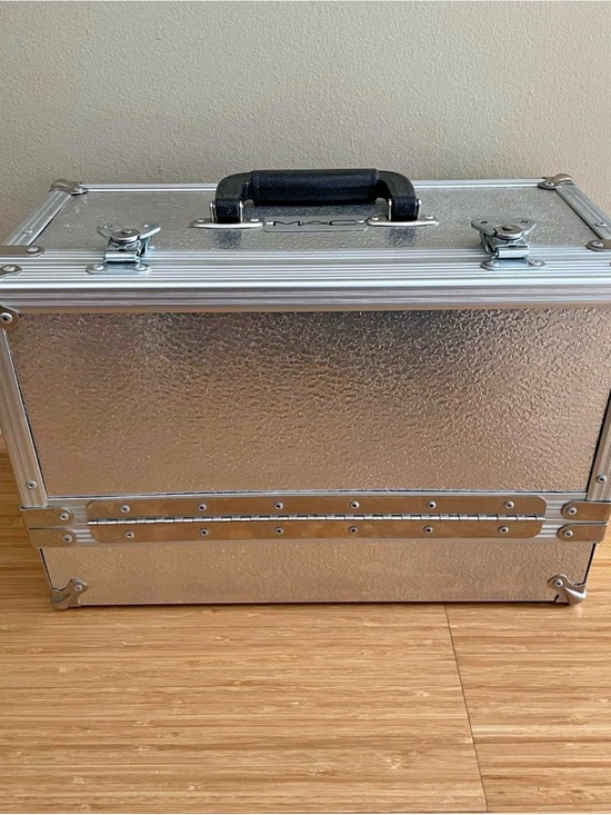 MAC Cosmetics Other - VINTAGE RARE MAC Silver Metallic Makeup Train Case